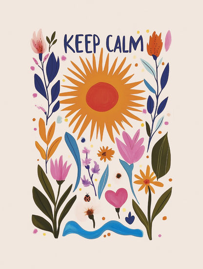 Keep Calm - Affiche Folk Art