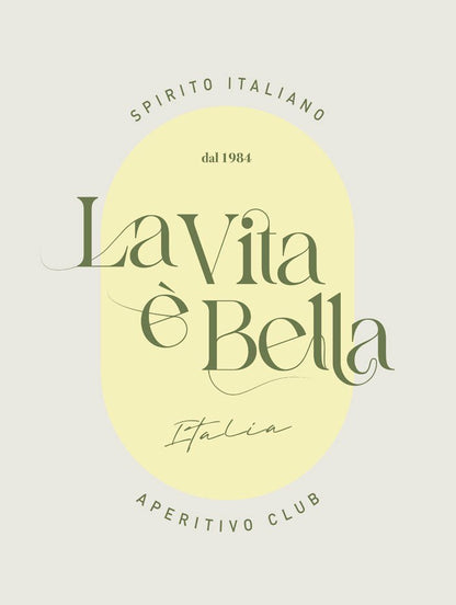 Poster déco la vita è bella en taille 30x40cm