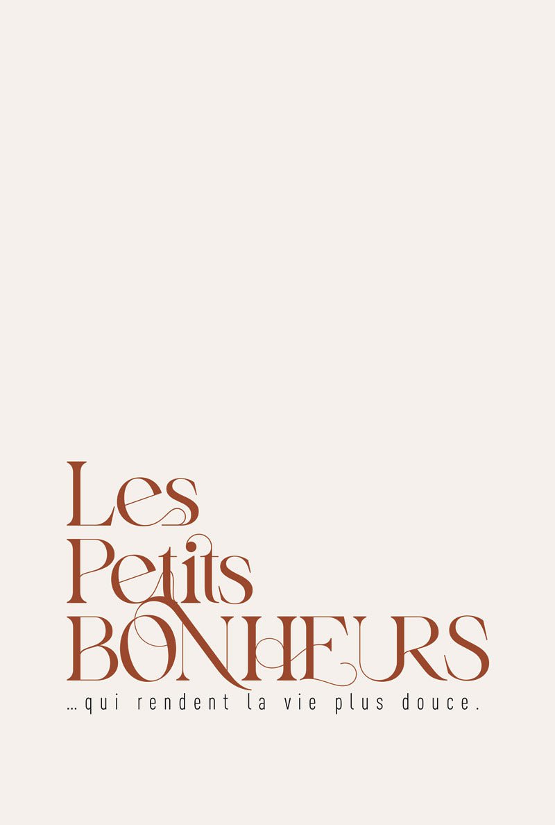Format 40x60 du poster typographie "les petits bonheurs qui rendent la vie plus douce"