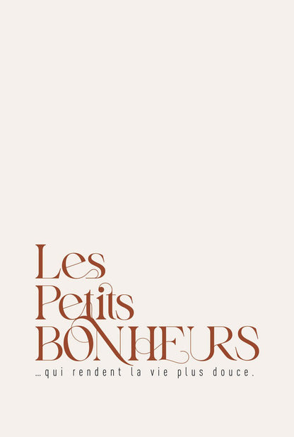 Format 40x60 du poster typographie "les petits bonheurs qui rendent la vie plus douce"