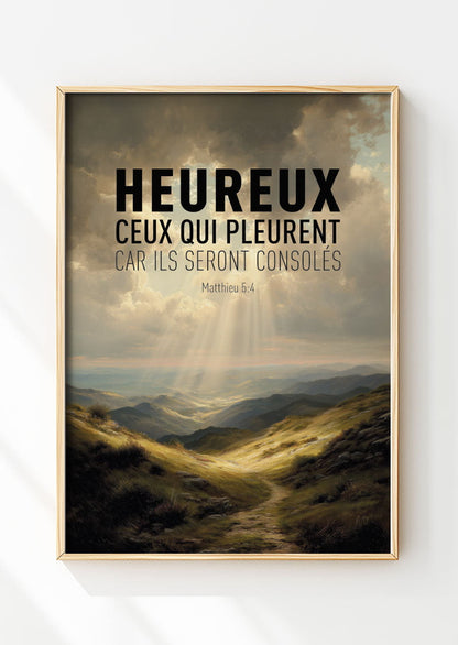 Matthieu 5:4 - Peinture - Affiche spirituelle