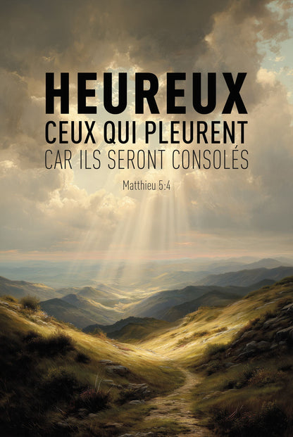 Matthieu 5:4 - Peinture - Affiche spirituelle