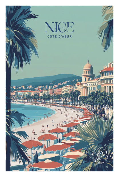Poster ville nice promenade des anglais 