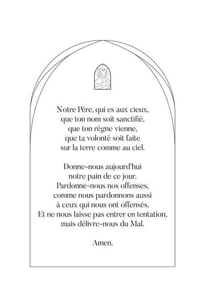 Affiche typographie "notre père" en texte noir sur blanc en format 40x60cm