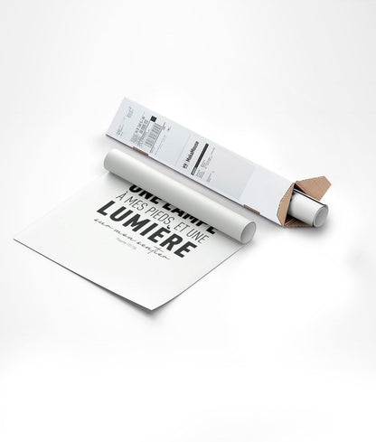 emballage du poster typographie psaume 119:105 dans un carton triangulaire