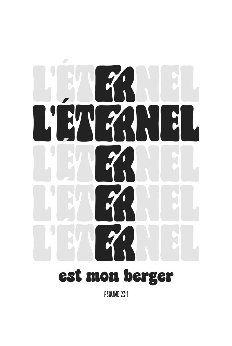 Déco murale chrétienne en format 40x60cm en noir