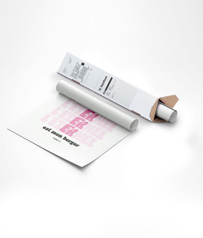 Affiche psaume 23:1 "l'éternel est mon berger" en rose, dans un carton triangle