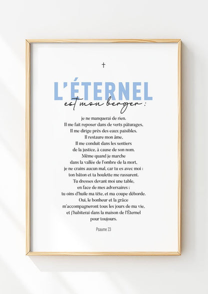 Psaume 23 (Verset complet) - Affiche Chrétienne