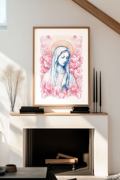 Sainte Vierge Marie - Affiche Chrétienne