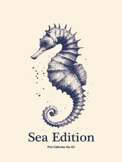 Poster mer et plage sea edition hippocampe