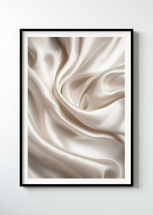 Poster photo minimaliste d'un gros plan sur un drap en soir dans un cadre noir