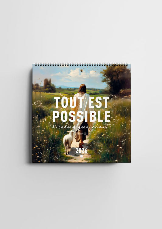 Calendrier mural Chrétien 2026 - Carré (21x21cm)