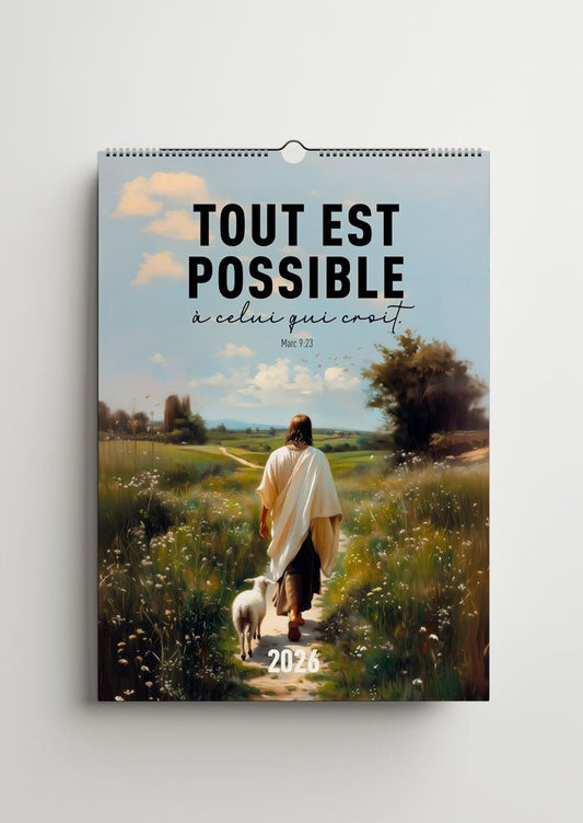 Calendrier mural Chrétien 2026 - A3