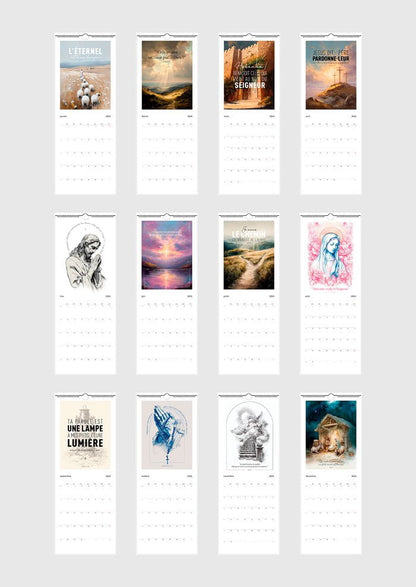 Calendrier mural Chrétien 2026 - 15x40cm