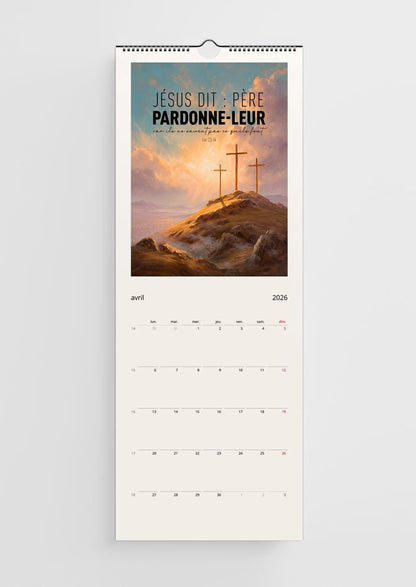Calendrier mural Chrétien 2026 - 15x40cm