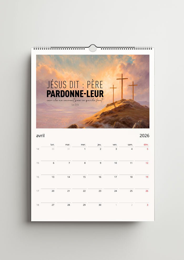 Calendrier mural Chrétien 2026 - A3