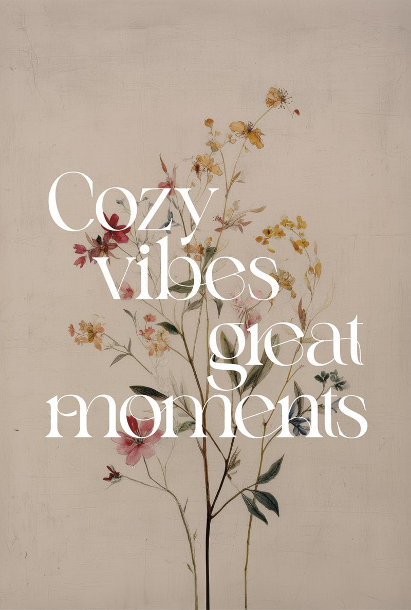 Format 40x60cm du poster citation fleurs et typographie 
