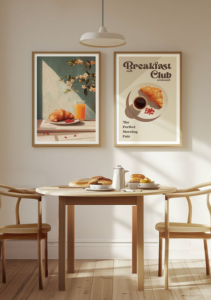 Lot de deux affiche cuisine mise en situation dans une salle à manger.