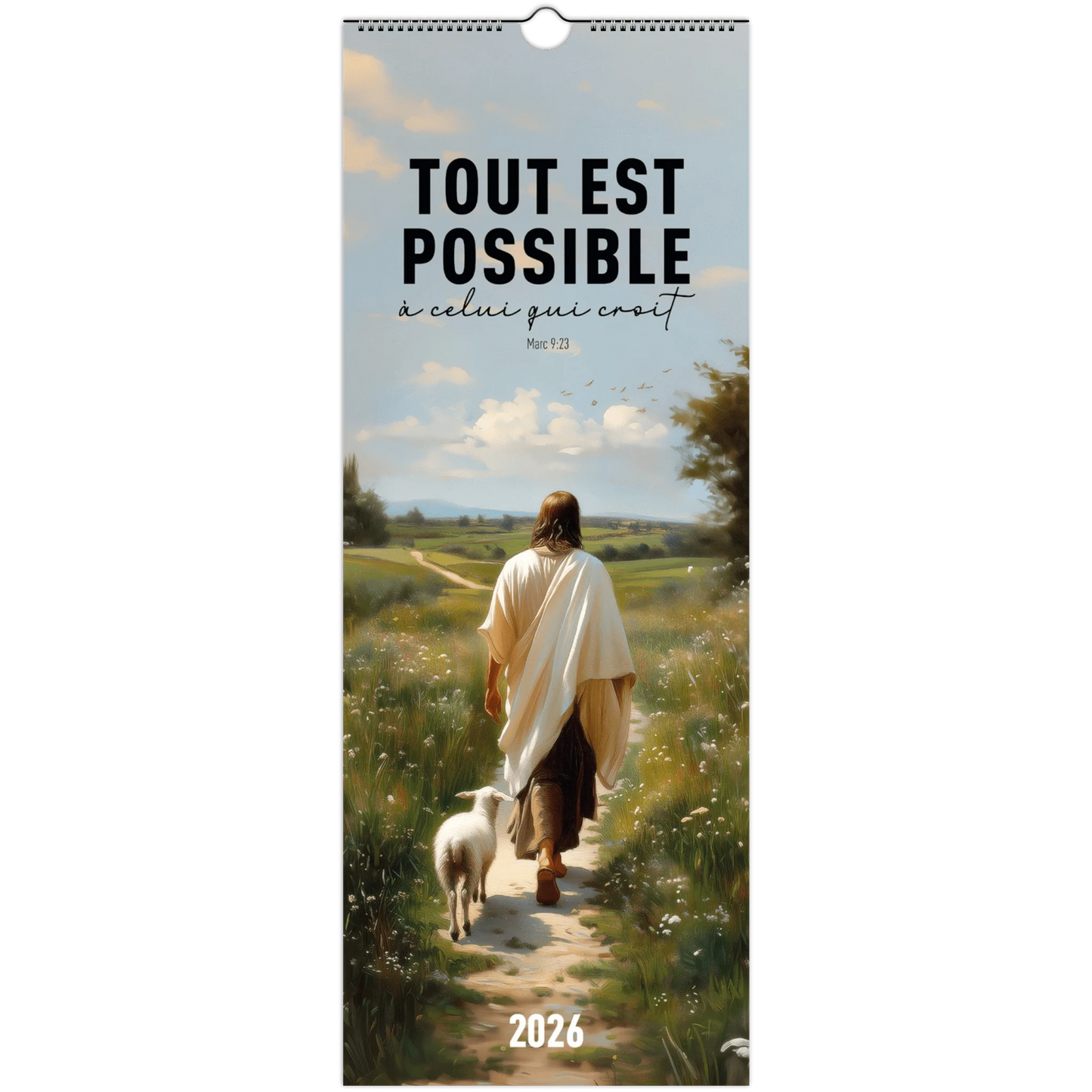 couverture du calendrier 2026 retraçant la vie de jésus avec visuel