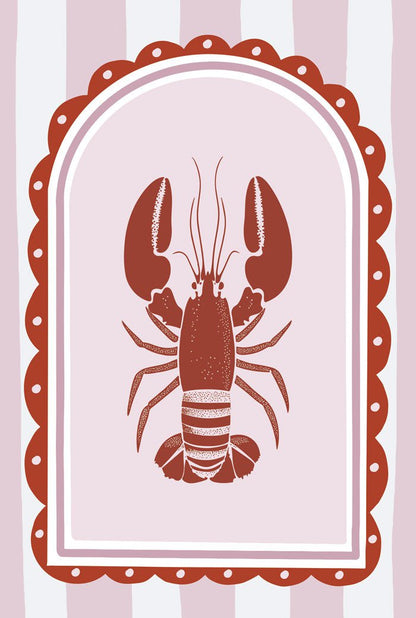 Poster mural été homard rouge en format 40x60cm