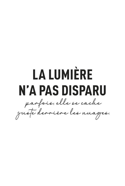 affiche chrétienne en 40x60 d'une phrase philosophique, en noir et blanc.