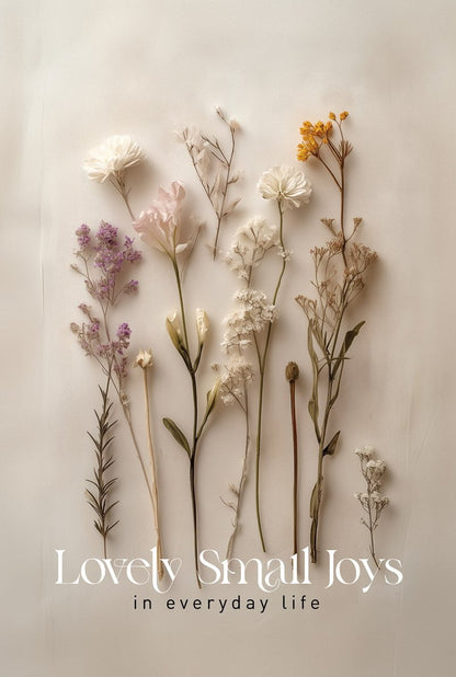 Poster citation composition de fleurs séchées et texte en blanc en format 40x60cm