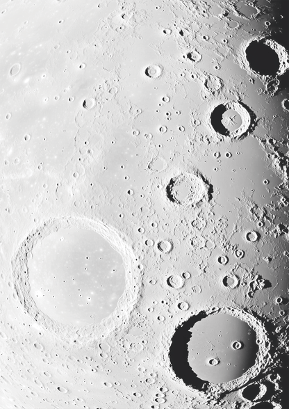 Poster photo de la surface de la lune, affiche lumineuse.