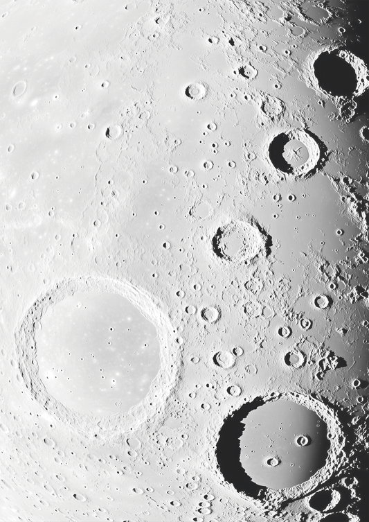 Poster photo de la surface de la lune, affiche lumineuse.