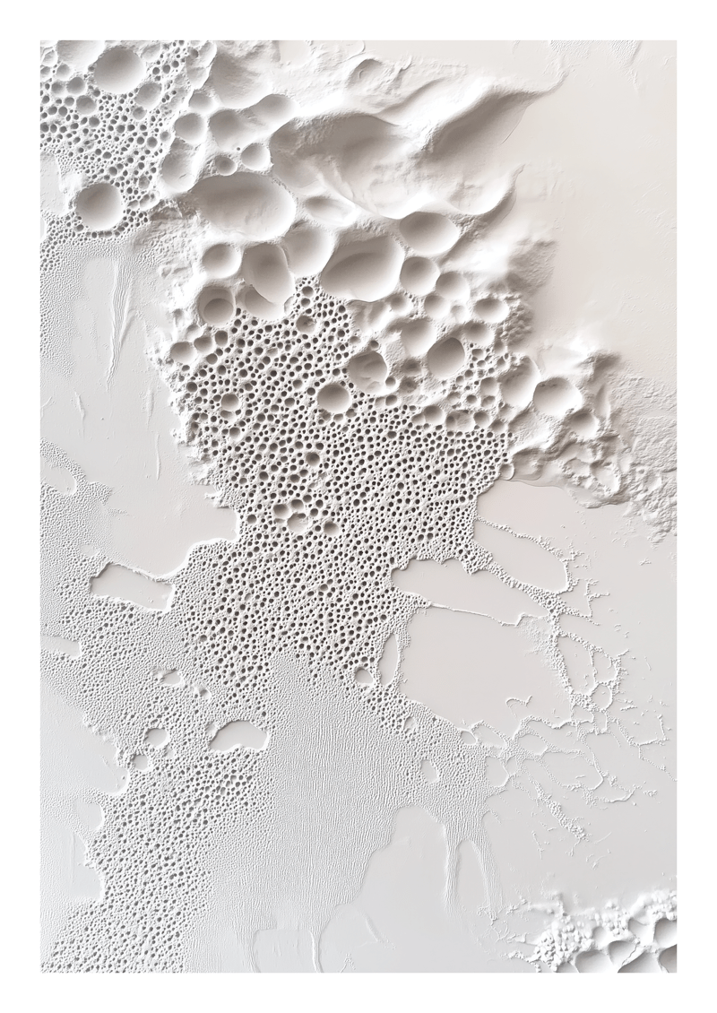 Affiche murale minimaliste texture évoquant la surface de la lune.