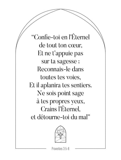 Affiche chrétienne du verset Proverbes 3:5-8 en format 30x40cm
