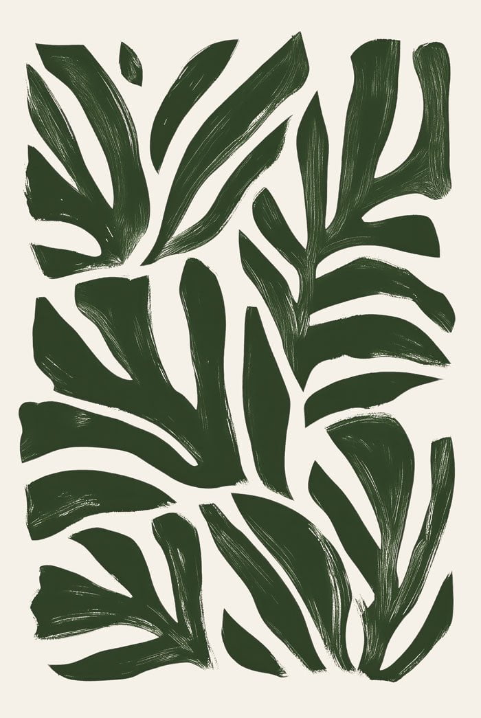 Poster abstrait tropical leaves en format 40x60 cm