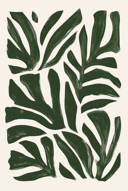 Poster abstrait tropical leaves en format 40x60 cm