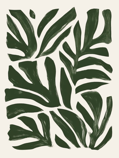 Poster abstrait feuilles tropicales en format 30x40 cm